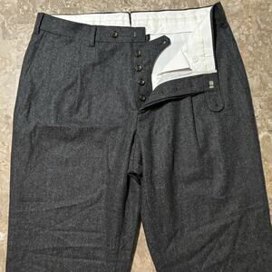 Suitsupply Pants Mens 54 (34x30) Grey Button Fly Dress Cuffed 100% Wool Canonico